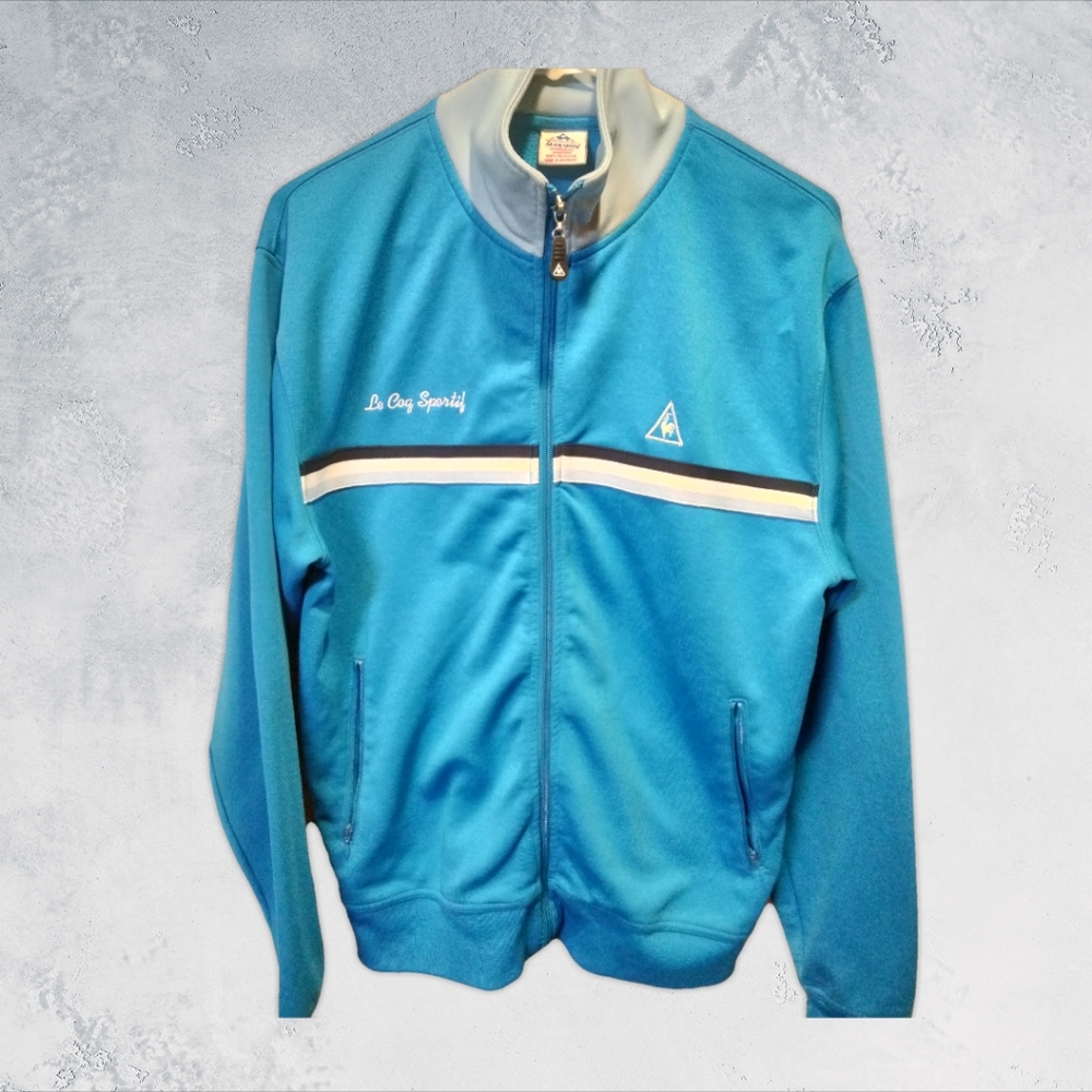 LeCog Sporting Track Jacket, Medium,Blue